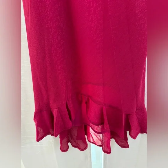 Loucia Pink Ruffle Midi Dress | Romantic Date Night, Cocktail Holiday NWT Size M - Picture 6 of 12